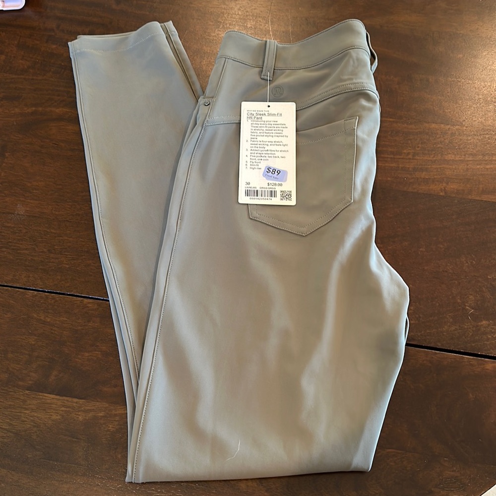 NWT Lululemon city sleek slim fit pant